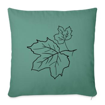 Maple Leaf / Maple Leaves, Decorative Drawing. - Sofa pillowcase 17,3'' x 17,3'' (45 x 45 cm) - cypress green - Front
