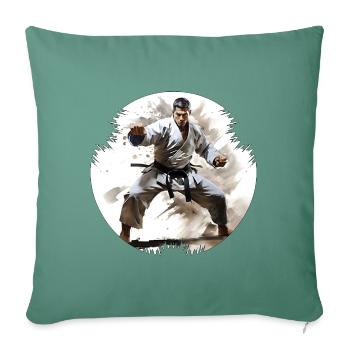 Karate can improve concentration - Sofa pillowcase 17,3'' x 17,3'' (45 x 45 cm) - cypress green - Front