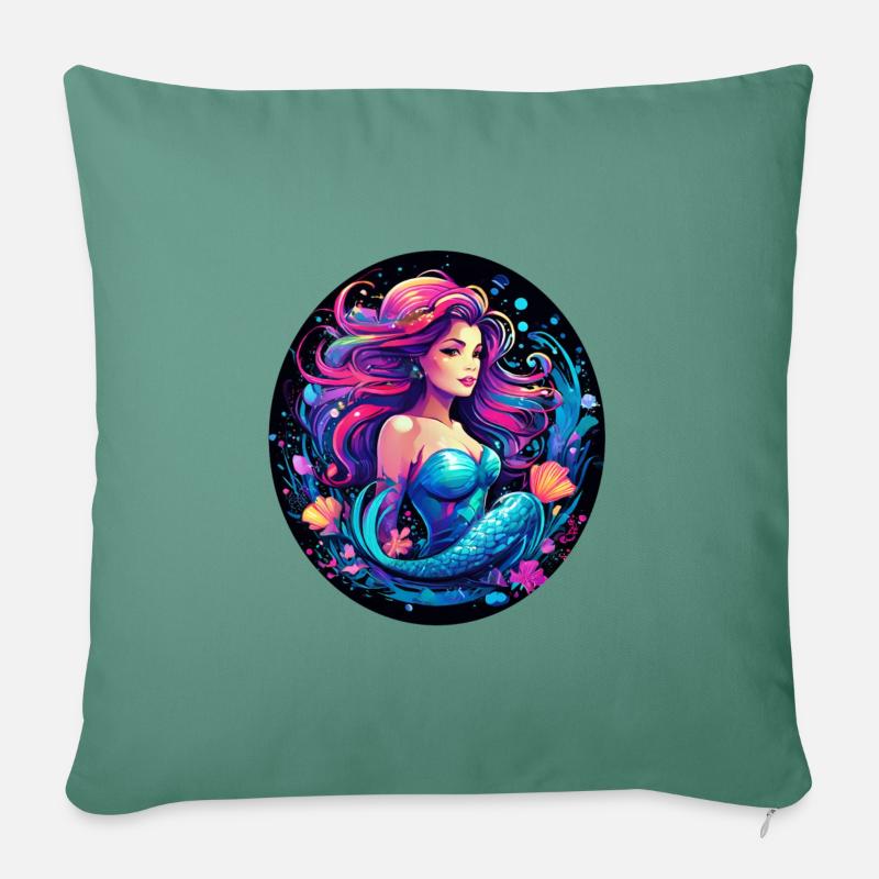 The Mermaid - Sofa pillowcase 17,3'' x 17,3'' (45 x 45 cm) - cypress green