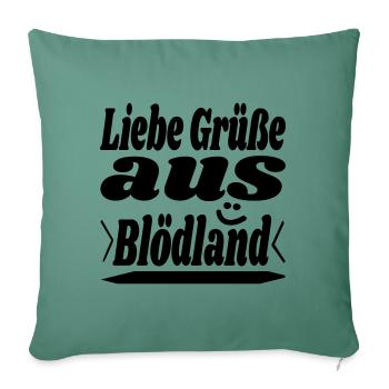 liebe grüße - Sofakissenbezug 45 x 45 cm - Tanngrün - Vorne
