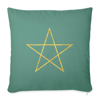 Pentacle Symbol of Protection and Magic - Sofa pillowcase 17,3'' x 17,3'' (45 x 45 cm) - cypress green - Front