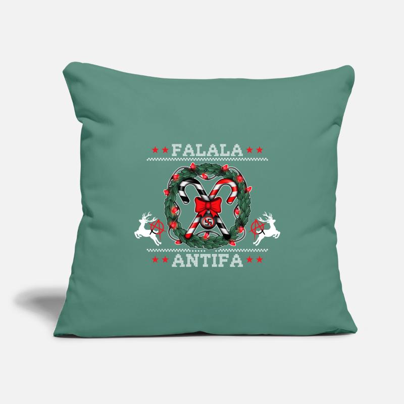 Pull de Noël moche : FALALA ANTIFA ! Housse de coussin décorative 45 x 45 cm