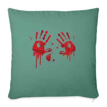 Motif Halloween effrayant de mains sanglantes - Housse de coussin décorative 45 x 45 cm - vert sapin - Devant