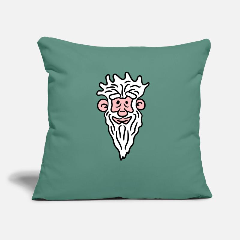 Funny Grandpa Face Comic Style Long Gray Beard Sofa pillowcase 17,3'' x 17,3'' (45 x 45 cm)