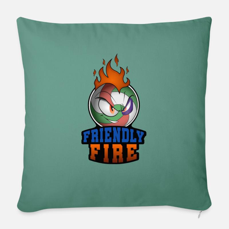 Team Friendly Fire - Sofakissenbezug 45 x 45 cm - Tanngrün