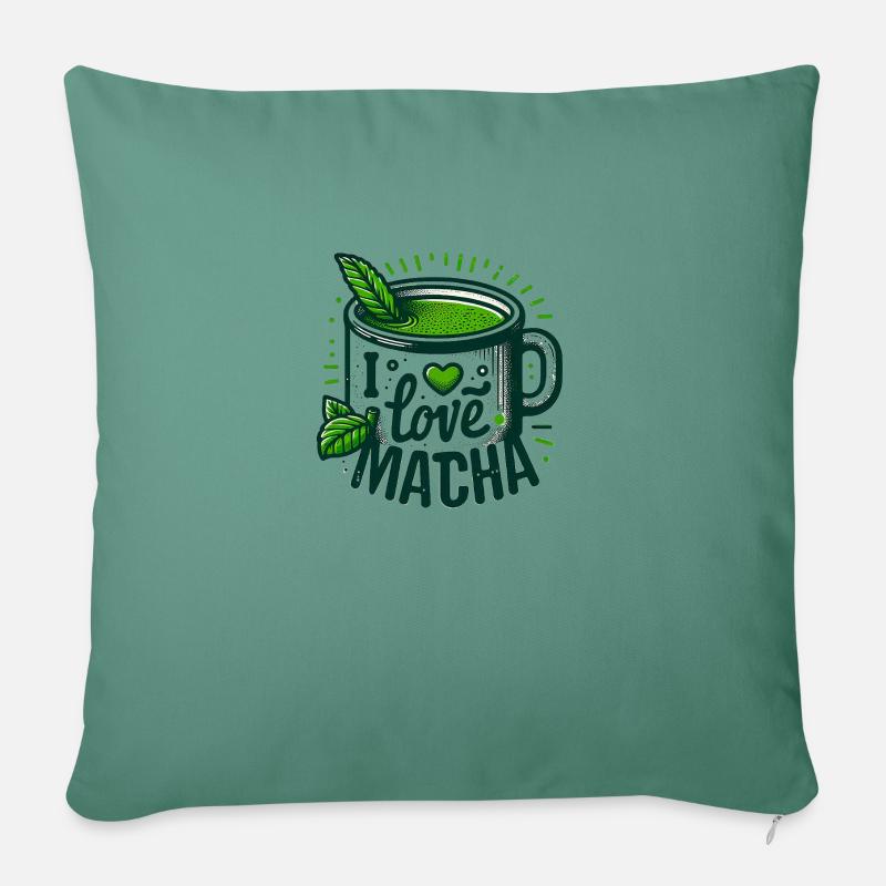 Ich mag Matcha - Sofakissenbezug 45 x 45 cm - Tanngrün