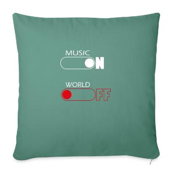 On and Off Buttons, music, world - Housse de coussin décorative 45 x 45 cm - vert sapin - Devant