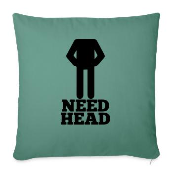 besoin de tête - Housse de coussin décorative 45 x 45 cm - vert sapin - Devant