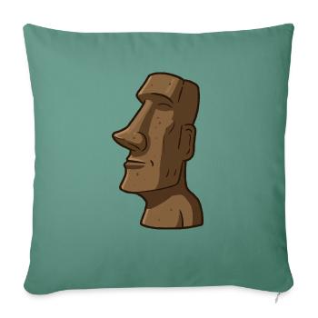 Statue de l’île de Pâques - Housse de coussin décorative 45 x 45 cm - vert sapin - Devant