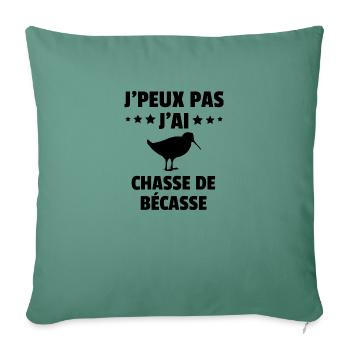j'peux pas j'ai chasse de bécasse - Housse de coussin décorative 45 x 45 cm - vert sapin - Devant