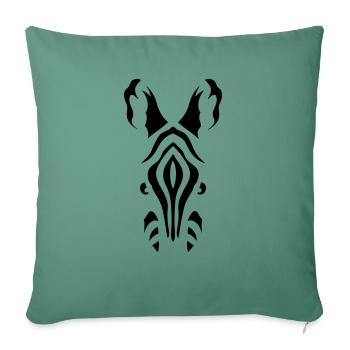 zebre tete animaux feroce - Housse de coussin décorative 45 x 45 cm - vert sapin - Devant