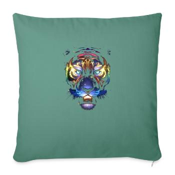 Phosphorescent tiger creative art Enzo volo - Sofa pillowcase 17,3'' x 17,3'' (45 x 45 cm) - cypress green - Front