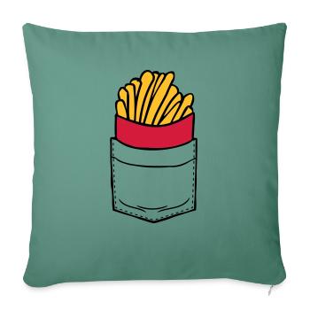 Breast pocket French fries - Sofa pillowcase 17,3'' x 17,3'' (45 x 45 cm) - cypress green - Front