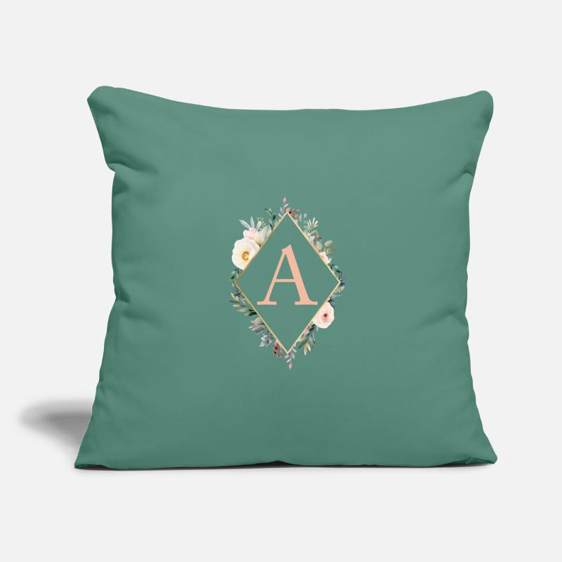 A Monogramm , Floral, Boho Sofakissenbezug 45 x 45 cm