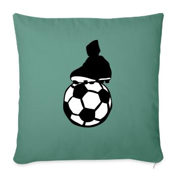 chaussure football ballon - Housse de coussin décorative 45 x 45 cm - vert sapin - Devant