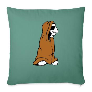 Bored Indian in Wrapping Blanket Funny - Sofa pillowcase 17,3'' x 17,3'' (45 x 45 cm) - cypress green - Front