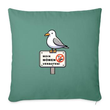 Naughty Seagull on Seagulls Prohibition Sign Sign Sign - Sofa pillowcase 17,3'' x 17,3'' (45 x 45 cm) - cypress green - Front
