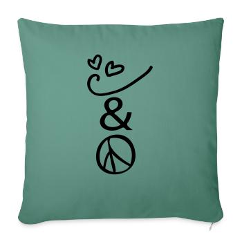 Love & Peace symbol - Sofa pillowcase 17,3'' x 17,3'' (45 x 45 cm) - cypress green - Front