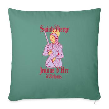 Vierge d’Orléans - Jeanne d Arc - Housse de coussin décorative 45 x 45 cm - vert sapin - Devant