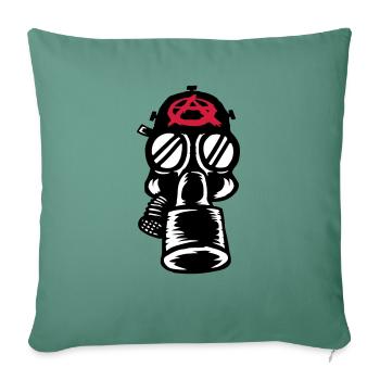 Anarchy Punk Gas Mask Rétro - Housse de coussin décorative 45 x 45 cm - vert sapin - Devant