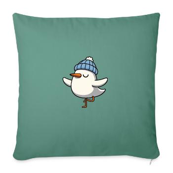 Nordsee Comic Möwe Yoga Mütze Beanie Resilienz Om - Sofakissenbezug 45 x 45 cm - Tanngrün - Vorne