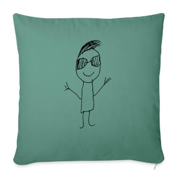 RdL happy cool stick man - Sofa pillowcase 17,3'' x 17,3'' (45 x 45 cm) - cypress green - Front