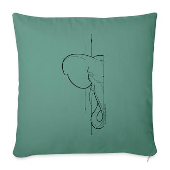 Art du tatouage d’éléphant - Housse de coussin décorative 45 x 45 cm - vert sapin - Devant