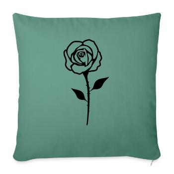 rose - Sofakissenbezug 45 x 45 cm - Tanngrün - Vorne
