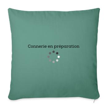 Connerie en préparation - Housse de coussin décorative 45 x 45 cm - vert sapin - Devant