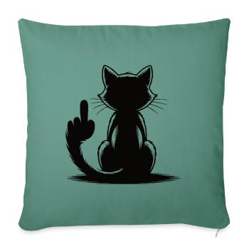 Chat Majeur Chat Drôle Agitant Chat - Housse de coussin décorative 45 x 45 cm - vert sapin - Devant