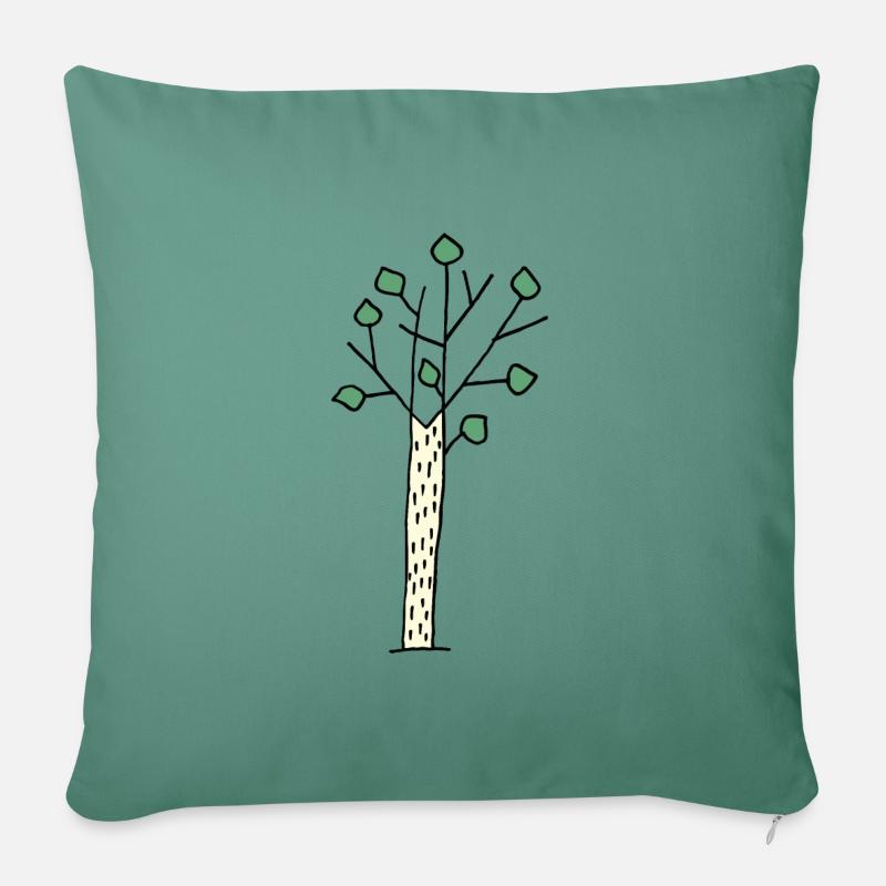 Birke BirchTree natur - Sofakissenbezug 45 x 45 cm - Tanngrün