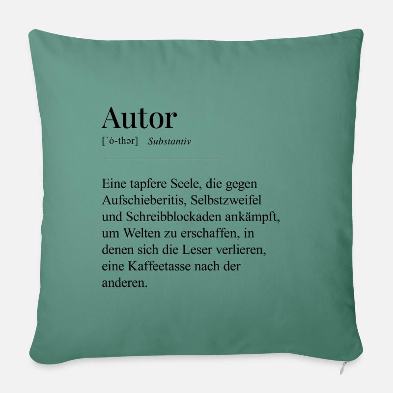 Autor, lustige Definition - Sofakissenbezug 45 x 45 cm - Tanngrün