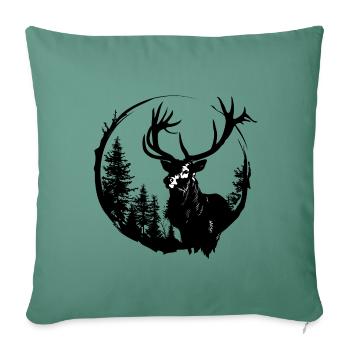 Hirsch reduced to the essentials - Sofa pillowcase 17,3'' x 17,3'' (45 x 45 cm) - cypress green - Front