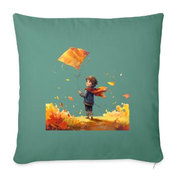 Drachen steigen lassen macht Kindern Spaß - Sofakissenbezug 45 x 45 cm - Tanngrün - Vorne