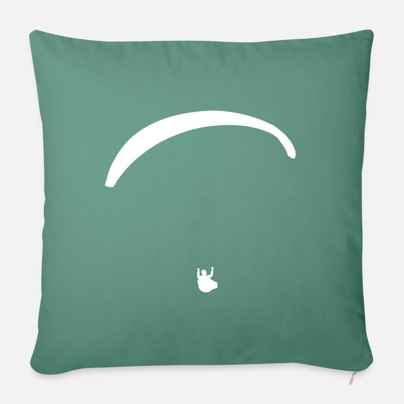 Parapente parapente - Housse de coussin décorative 45 x 45 cm - vert sapin