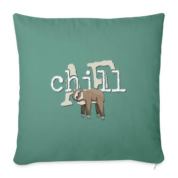 Chill AF Drôle de paresseux glacial - Housse de coussin décorative 45 x 45 cm - vert sapin - Devant