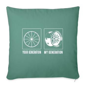 My Generation Jantes Roues Carriage Tuning - Housse de coussin décorative 45 x 45 cm - vert sapin - Devant