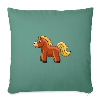 Gentil petit cheval - Housse de coussin décorative 45 x 45 cm - vert sapin - Devant