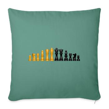 Pièces du jeu d'échecs - Housse de coussin décorative 45 x 45 cm - vert sapin - Devant