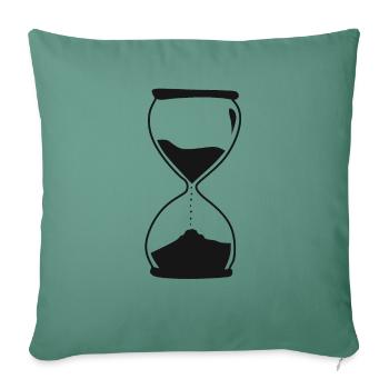 hourglass time flow passes - Sofa pillowcase 17,3'' x 17,3'' (45 x 45 cm) - cypress green - Front