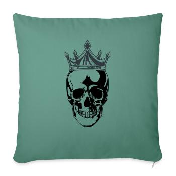 Couronne du roi du crâne - Housse de coussin décorative 45 x 45 cm - vert sapin - Devant