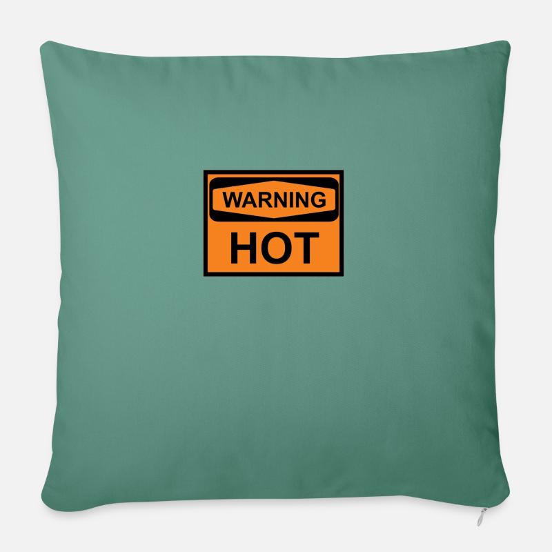 warning hot - Sofakissenbezug 45 x 45 cm - Tanngrün
