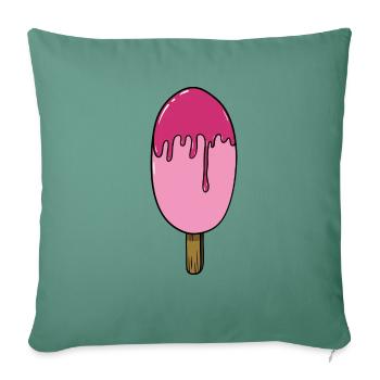Crème glacée | Crème glacée rose | Sucettes glacées | Glace - Housse de coussin décorative 45 x 45 cm - vert sapin - Devant