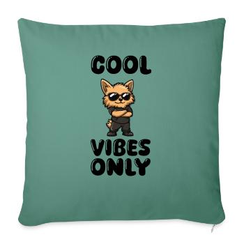 chien cool - Housse de coussin décorative 45 x 45 cm - vert sapin - Devant