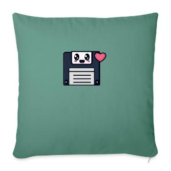 Cute Floppy Disk, kawaii! - Sofa pillowcase 17,3'' x 17,3'' (45 x 45 cm) - cypress green - Front