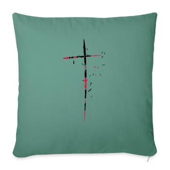 traverser fragmentées déchiqueté petite conception - Housse de coussin décorative 45 x 45 cm - vert sapin - Devant