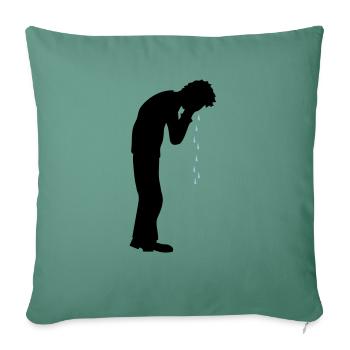 Howling drops of depression - Sofa pillowcase 17,3'' x 17,3'' (45 x 45 cm) - cypress green - Front