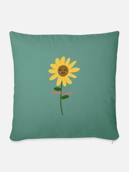 Happy Sunflower - Sofakissenbezug 45 x 45 cm - Tanngrün