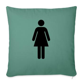 Frau - Toilette - Sofakissenbezug 45 x 45 cm - Tanngrün - Vorne