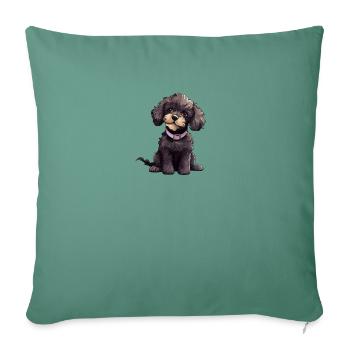 Cute Poodle, Dogs Illustration - Poodle - Sofa pillowcase 17,3'' x 17,3'' (45 x 45 cm) - cypress green - Front